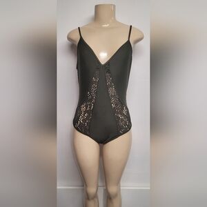 Mossimo L Deep Olive Green Bathing Suit Like New Condition